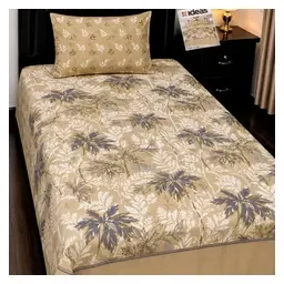 Nishat Sand Palm Leaf Pure Cotton 4-Piece Single Bedsheet Set