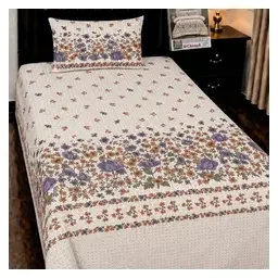 GulAhmed Ivory Heritage Border Pure Cotton 4-Piece Single Bedsheet Set
