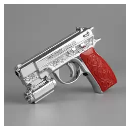 Silver Light-and-Sound Toy Pistol